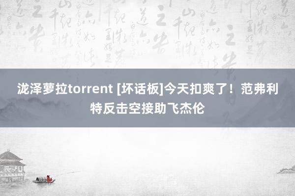 泷泽萝拉torrent [坏话板]今天扣爽了！范弗利特反击空接助飞杰伦