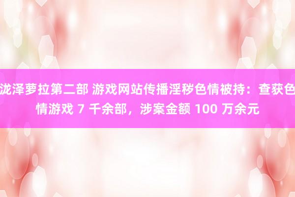泷泽萝拉第二部 游戏网站传播淫秽色情被持：查获色情游戏 7 千余部，涉案金额 100 万余元