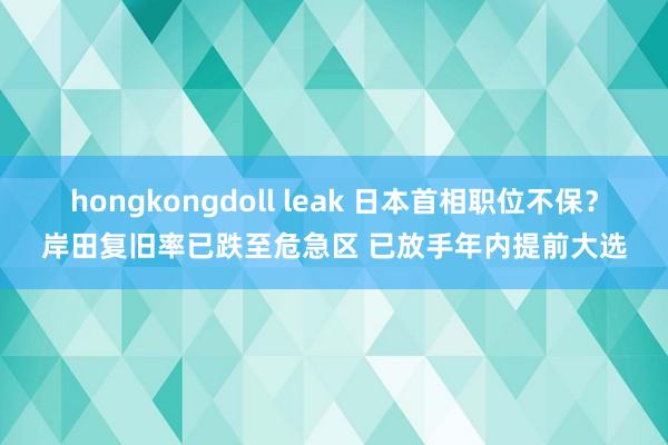 hongkongdoll leak 日本首相职位不保？岸田复旧率已跌至危急区 已放手年内提前大选