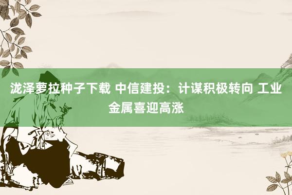 泷泽萝拉种子下载 中信建投：计谋积极转向 工业金属喜迎高涨