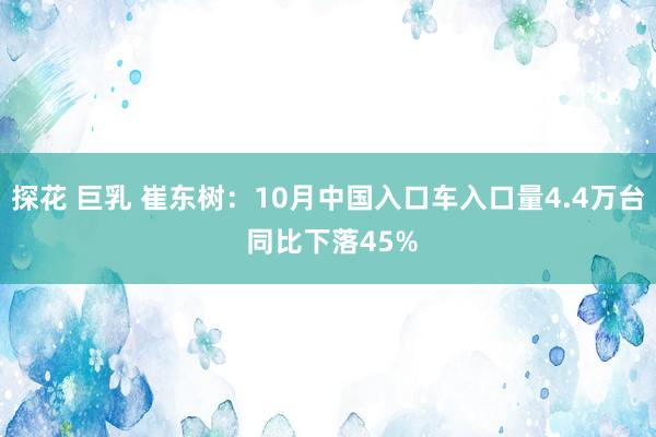 探花 巨乳 崔东树：10月中国入口车入口量4.4万台 同比下落45%